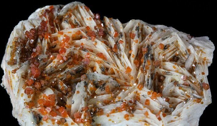 Pink Bladed Barite With Vanadinite Crystals #56258